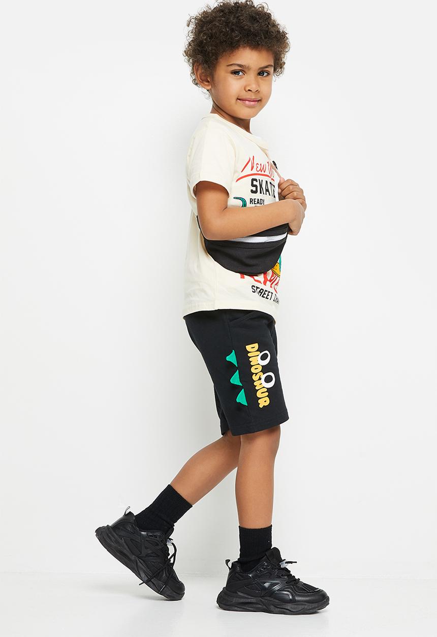 Pop Candy - Boys dino shorts - black & green