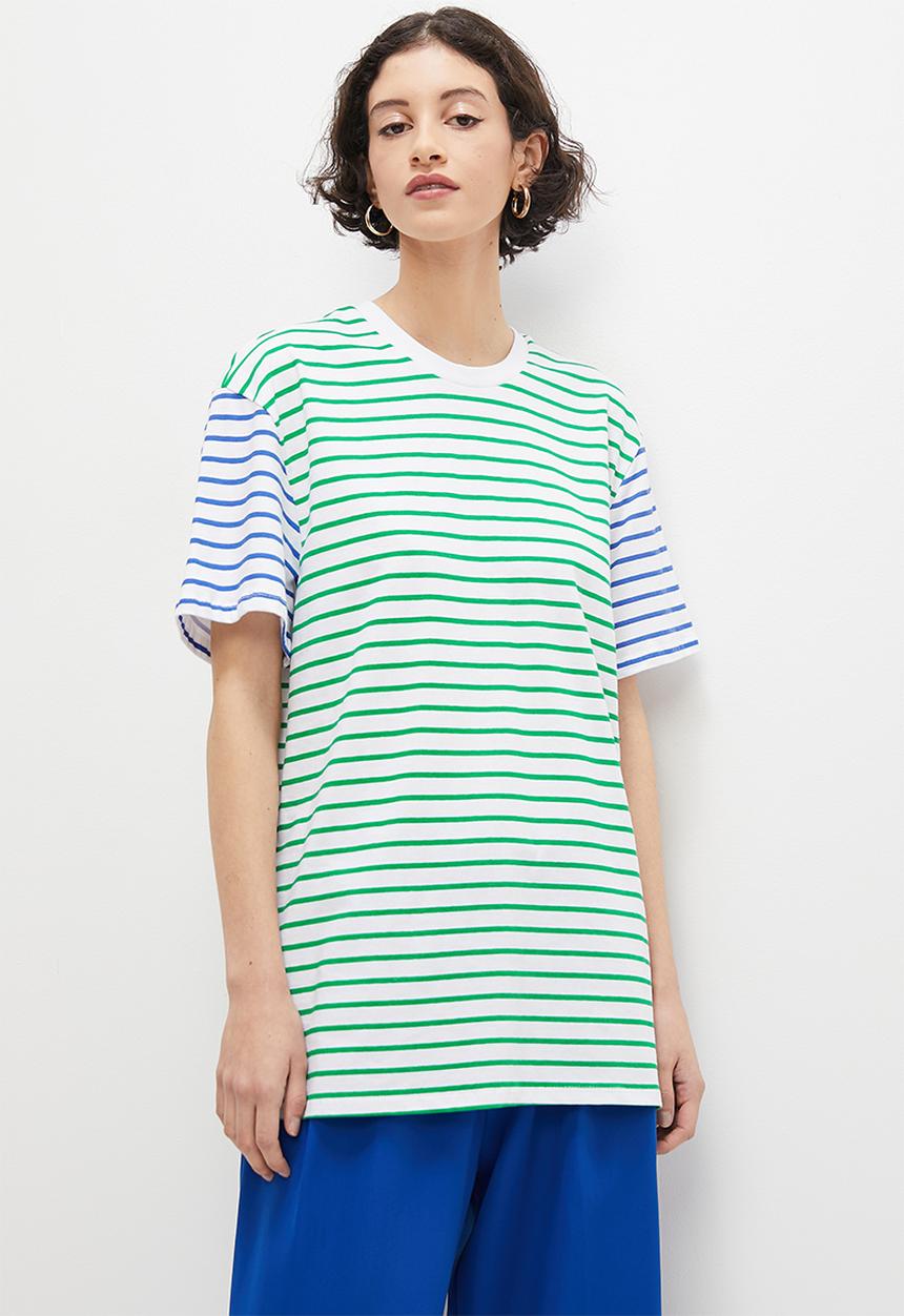 Superbalist - Bold stripe tee - stripe blue green