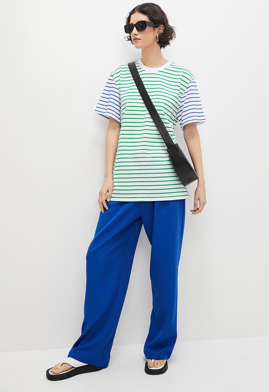 Superbalist - Bold stripe tee - stripe blue green