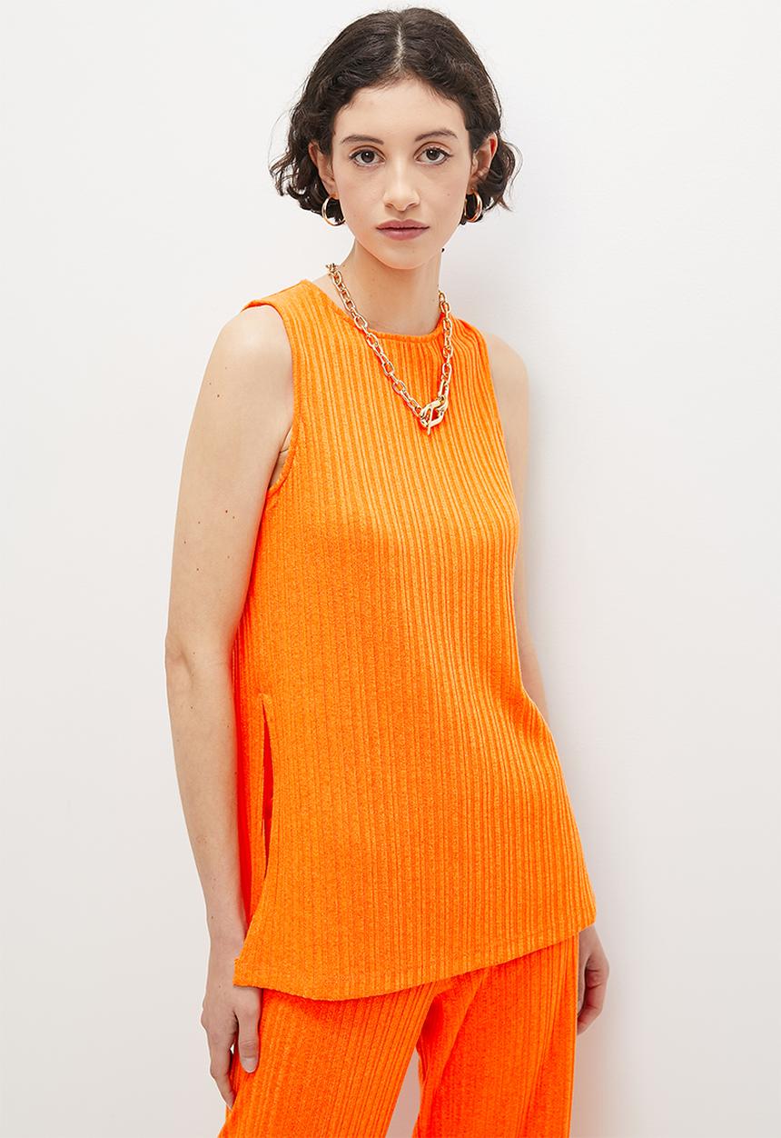 Superbalist - Rib knit tunic top co-ord - orange