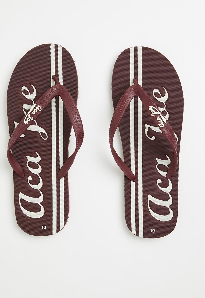 Aca Joe - Aj logo flip-flop - burgundy