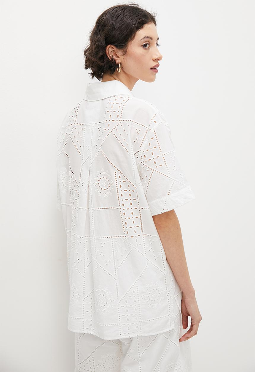 Superbalist - Anglaise longline shirt - white