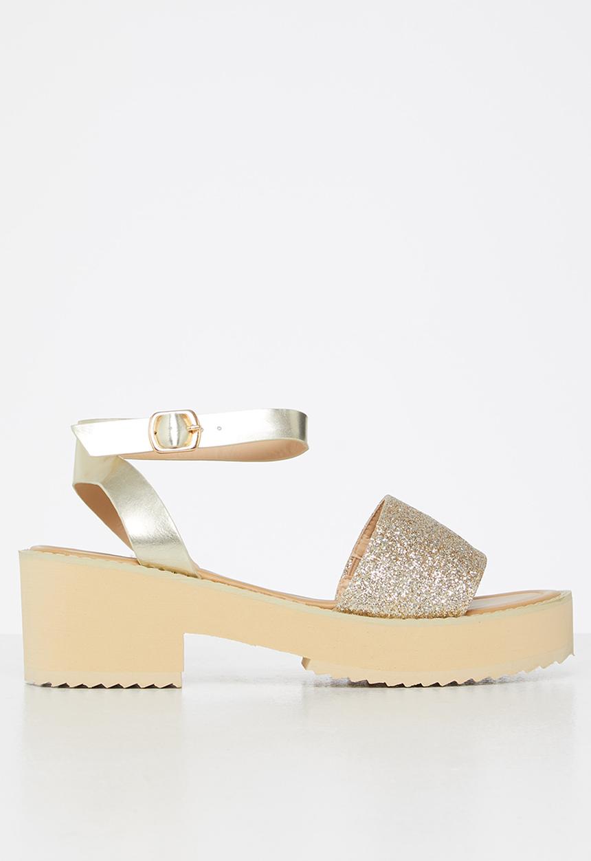 Miss Black - Grunge2 block heel - gold