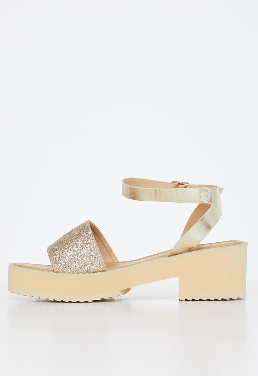 Miss Black - Grunge2 block heel - gold