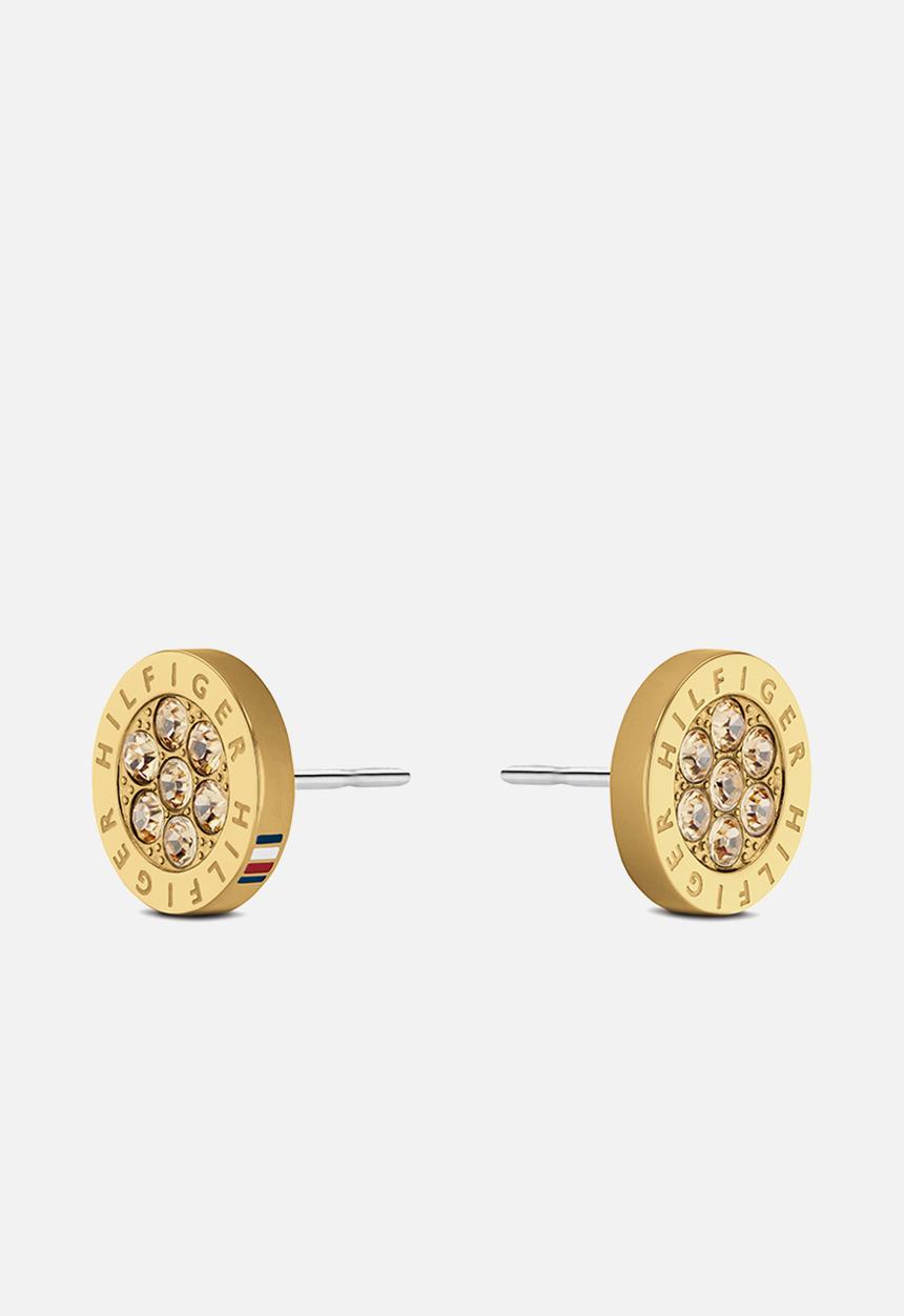 Tommy Hilfiger - Thj crystal stud earrings - gold