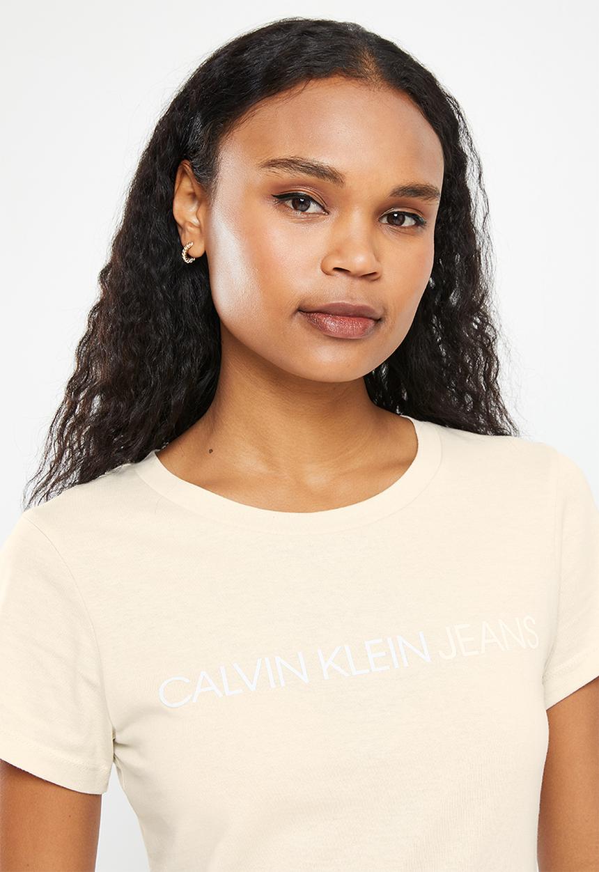 Calvin Klein - Institutional logo 2-pack tee - bright white & eggshell