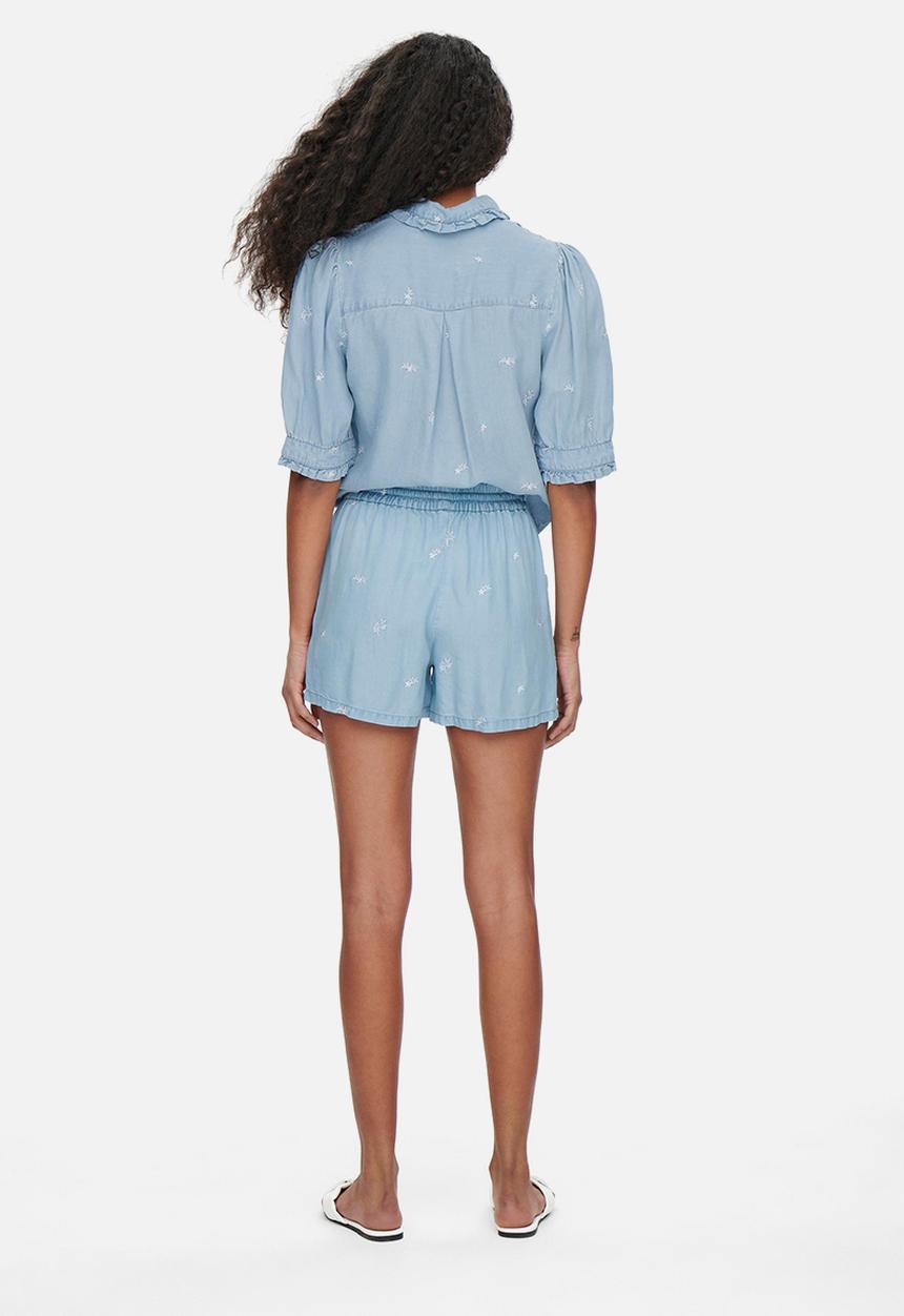 ONLY - Candice emb denim shorts - medium blue denim