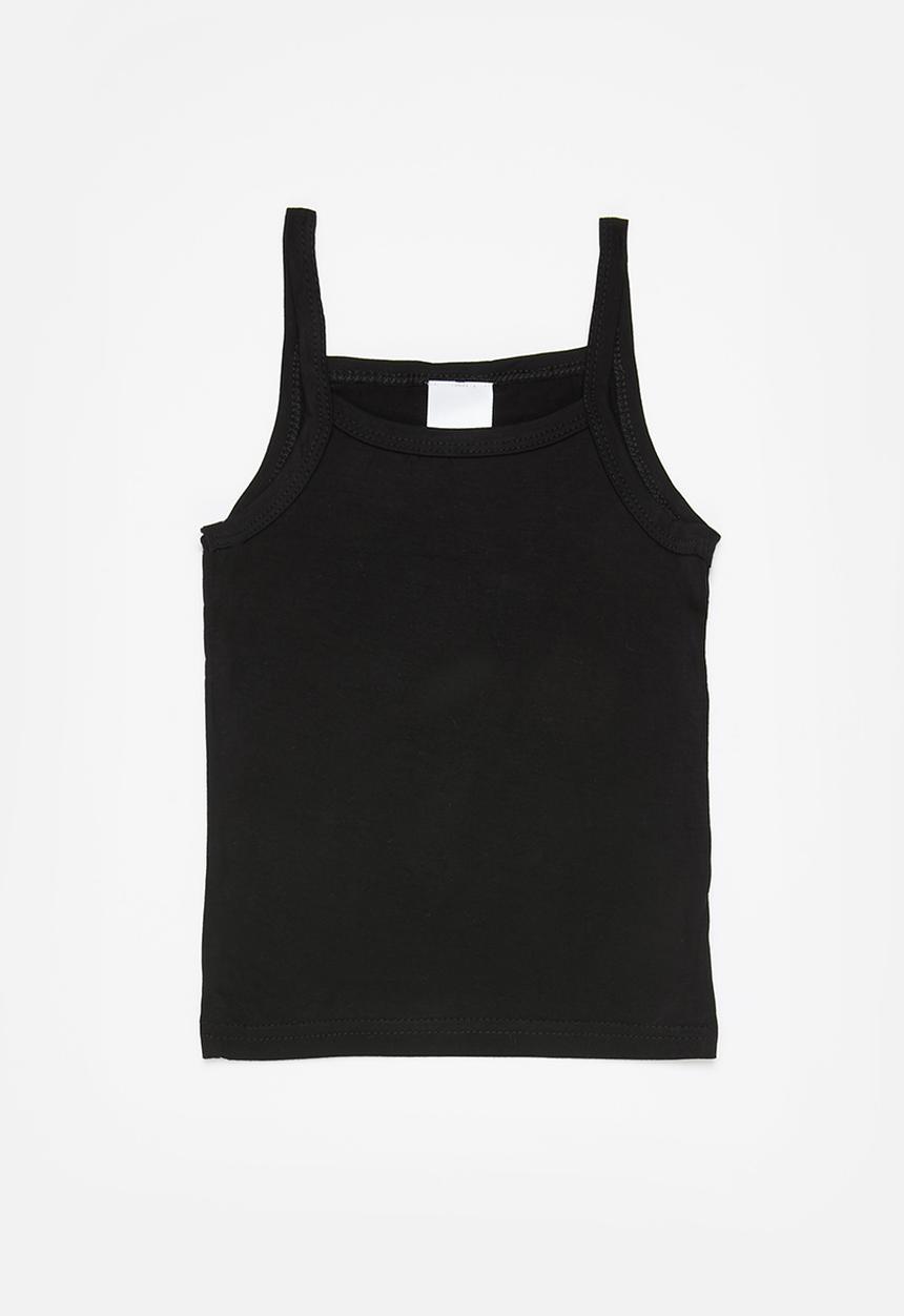 Pop Candy - Girls 2 pack cami - grey & black