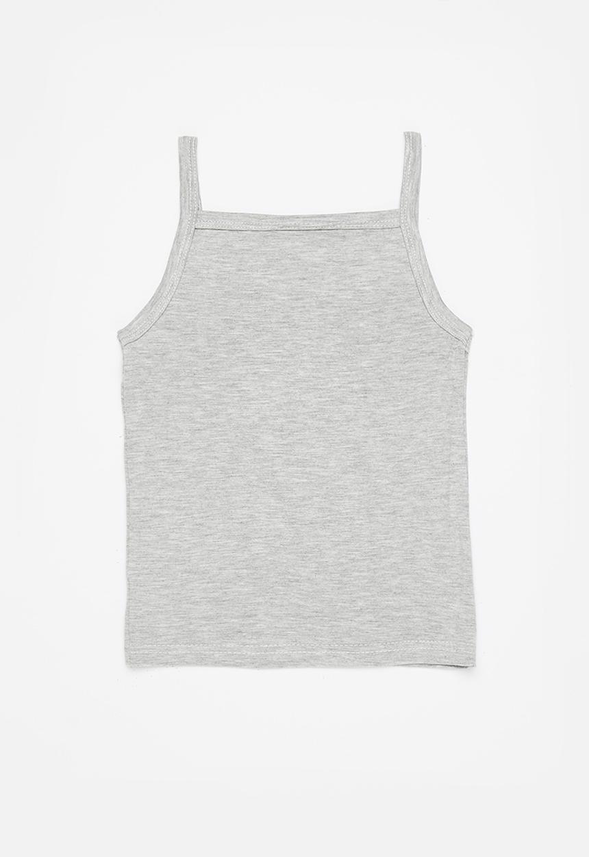 Pop Candy - Girls 2 pack cami - grey & black