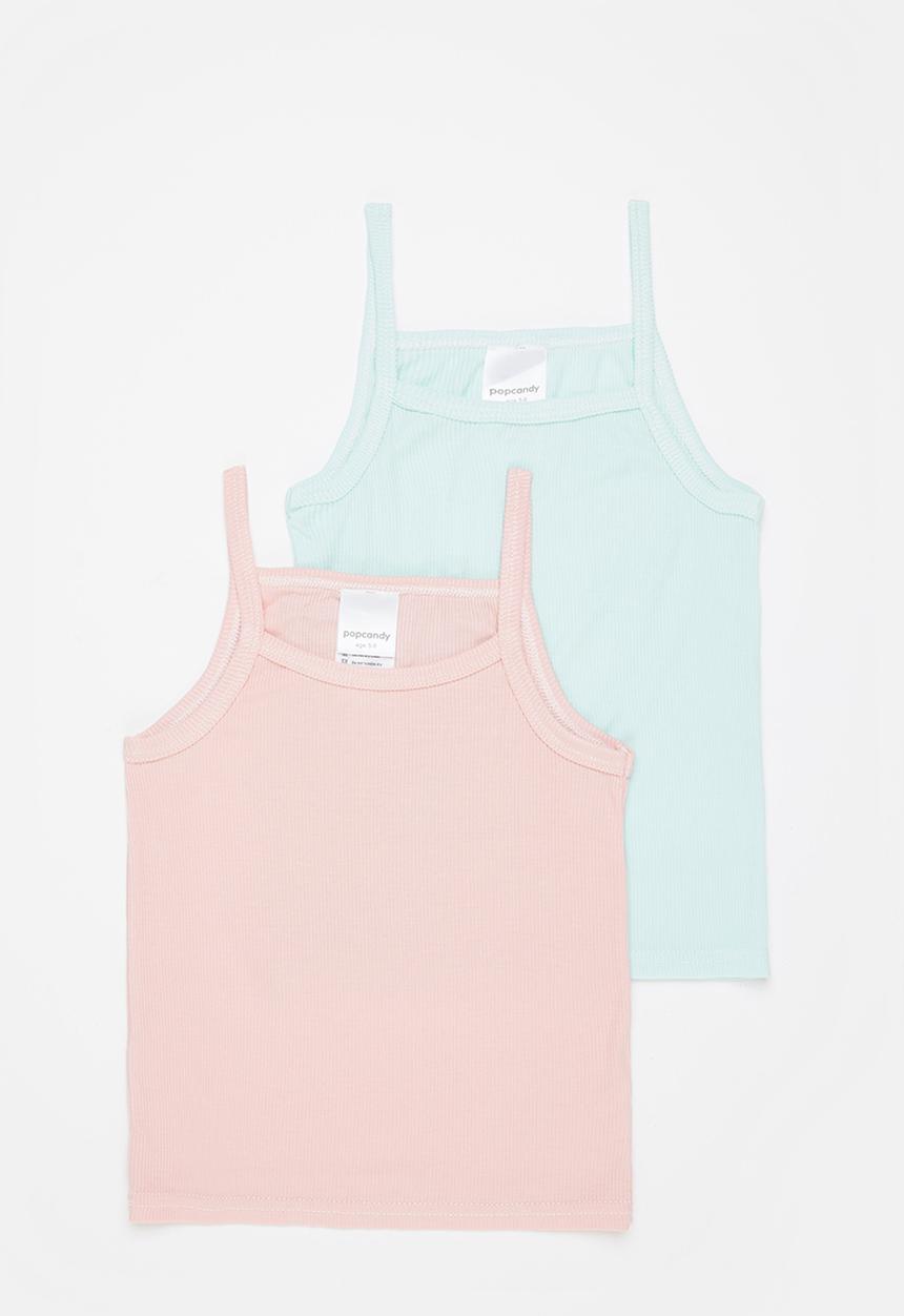 Pop Candy - Girls 2 pack cami - blue & pink