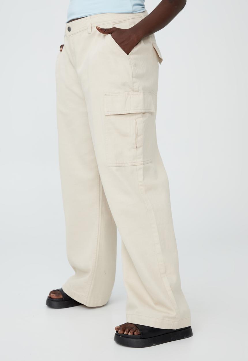 Cotton On - Curve bobbie cargo pant - stone