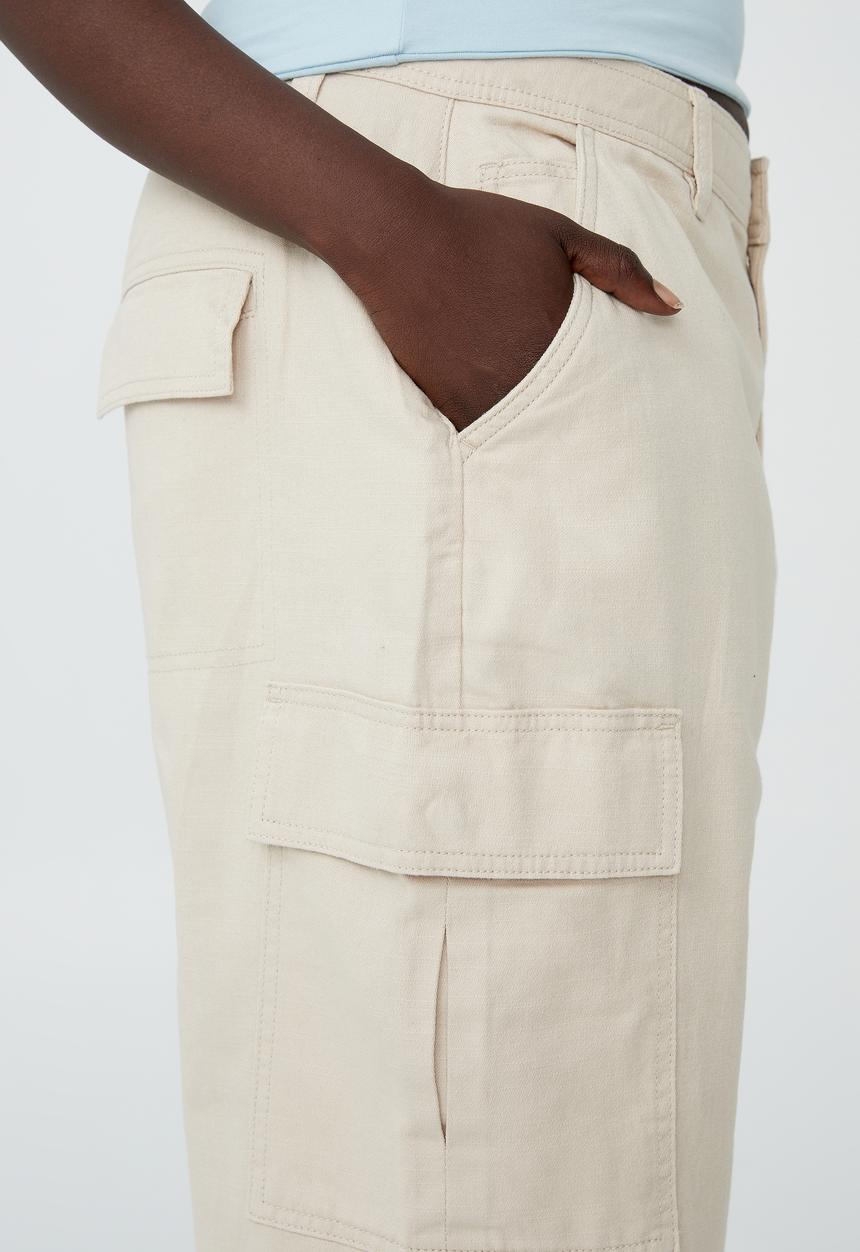 Cotton On - Curve bobbie cargo pant - stone