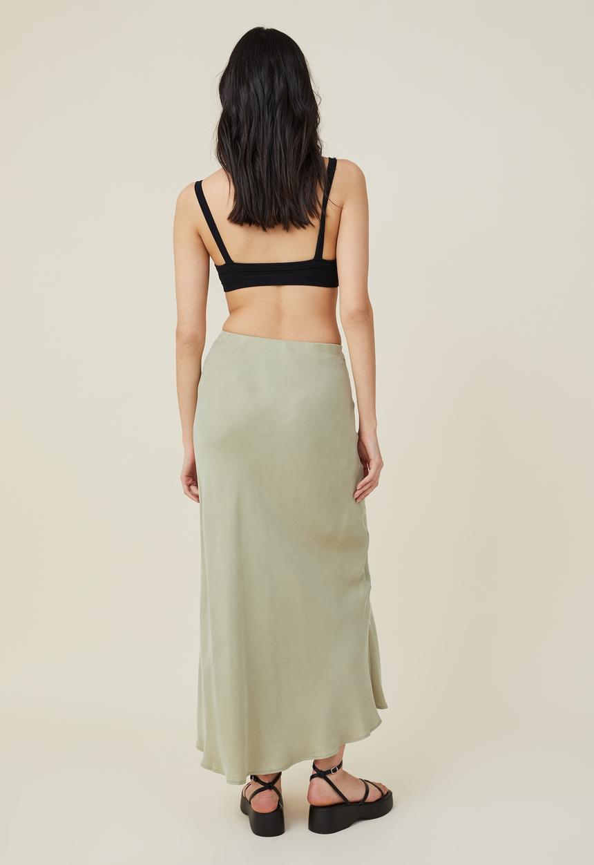 Cotton On - Cupro maxi slip skirt - seafoam green