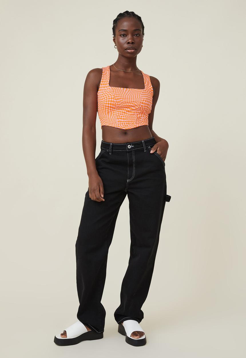 Cotton On - Bobbie tie back corset top - eva radical power orange