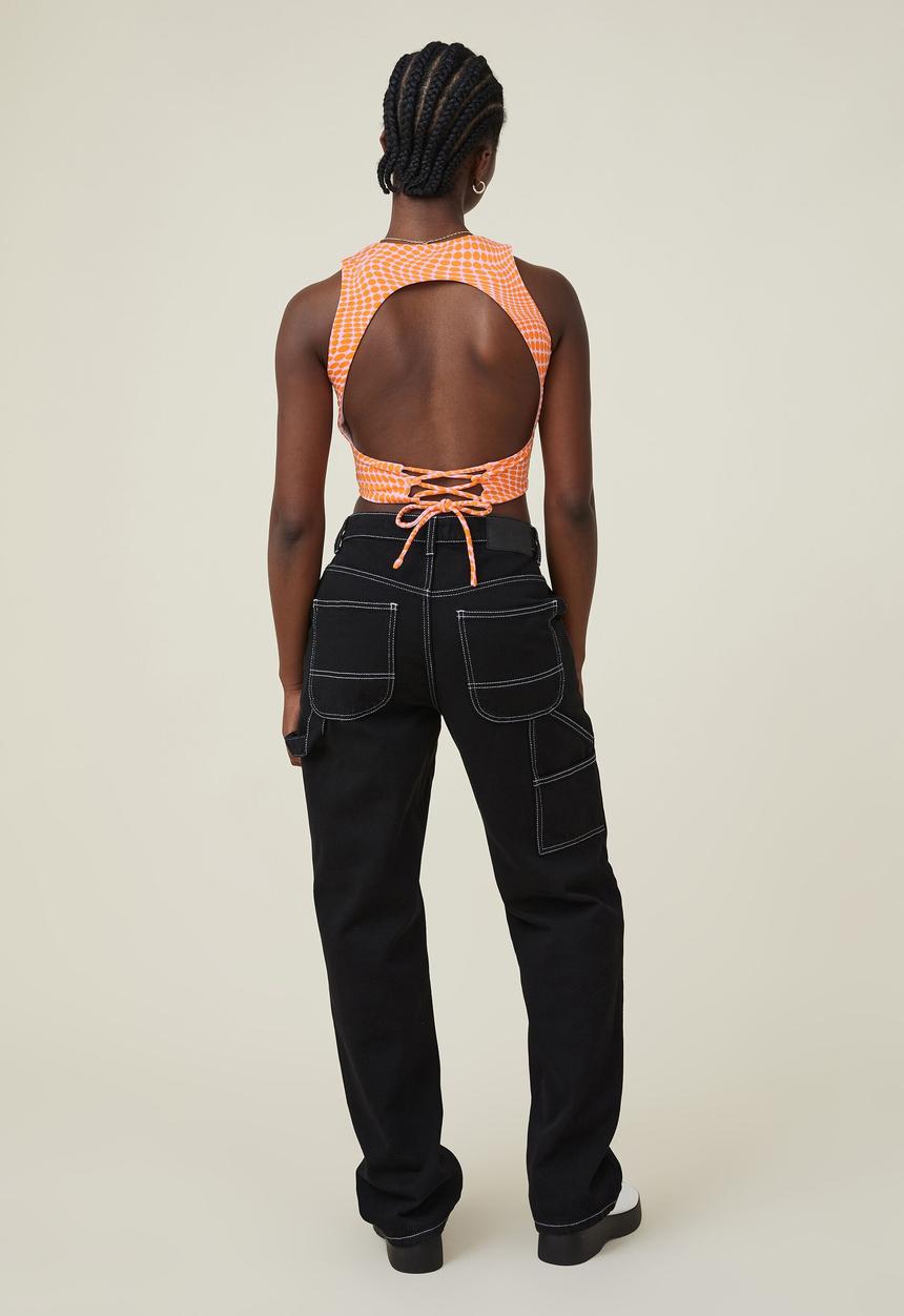 Cotton On - Bobbie tie back corset top - eva radical power orange