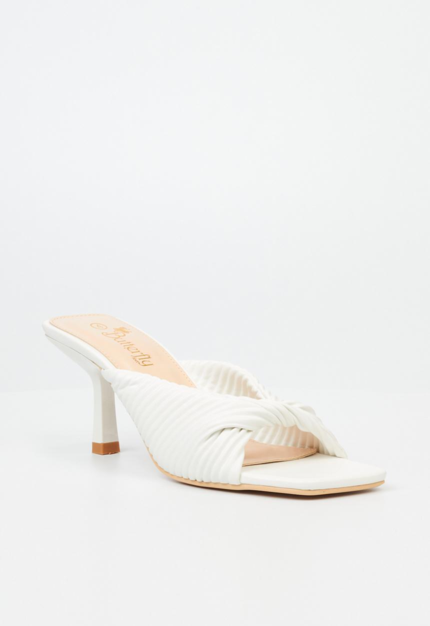 Butterfly Feet - Amber 1 mule barely there stiletto heel - white