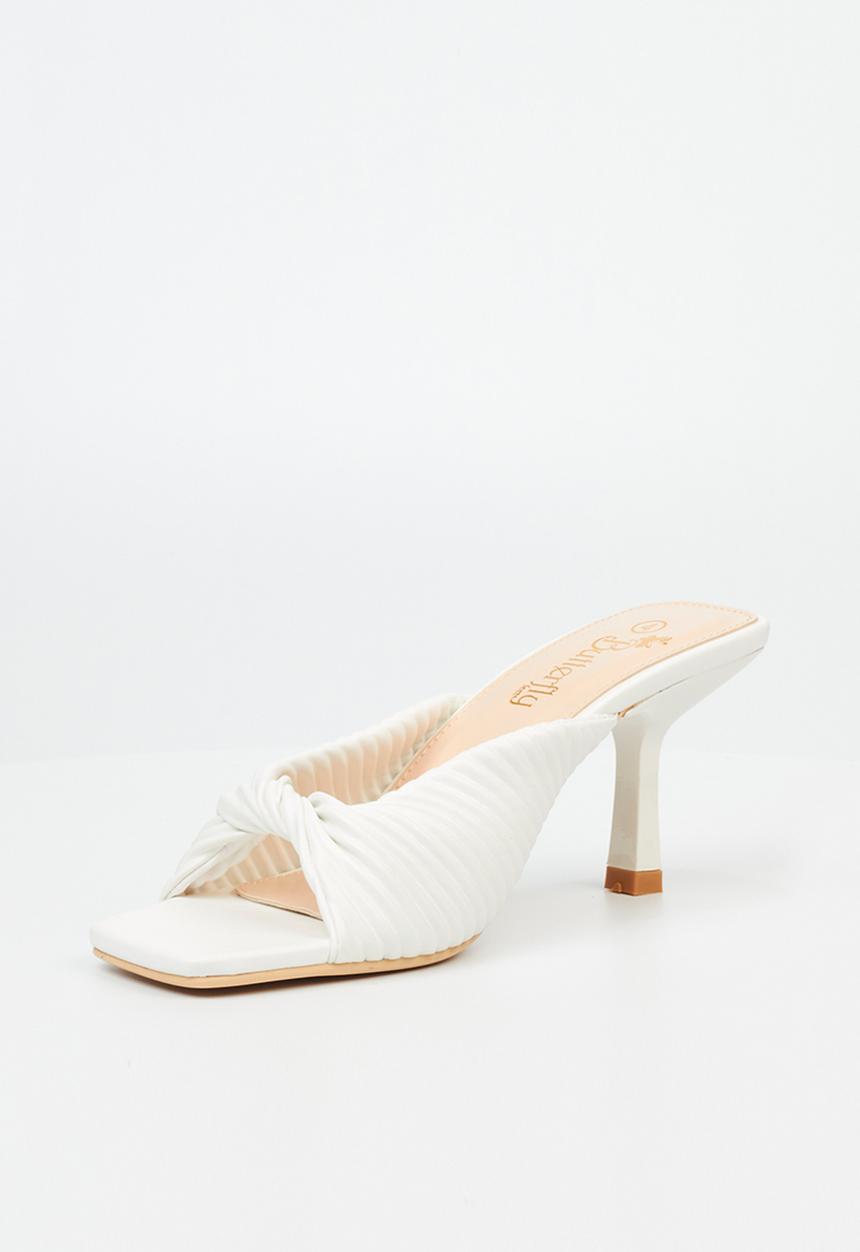 Butterfly Feet - Amber 1 mule barely there stiletto heel - white