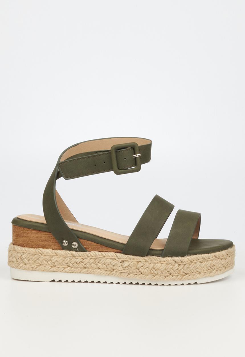 Miss Black - Steffi2 espadrille wedge heel - olive