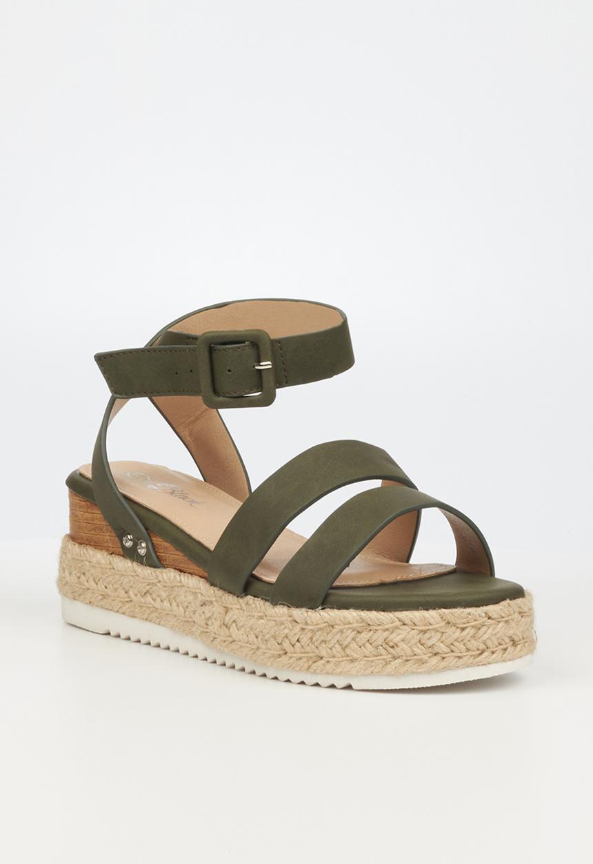 Miss Black - Steffi2 espadrille wedge heel - olive