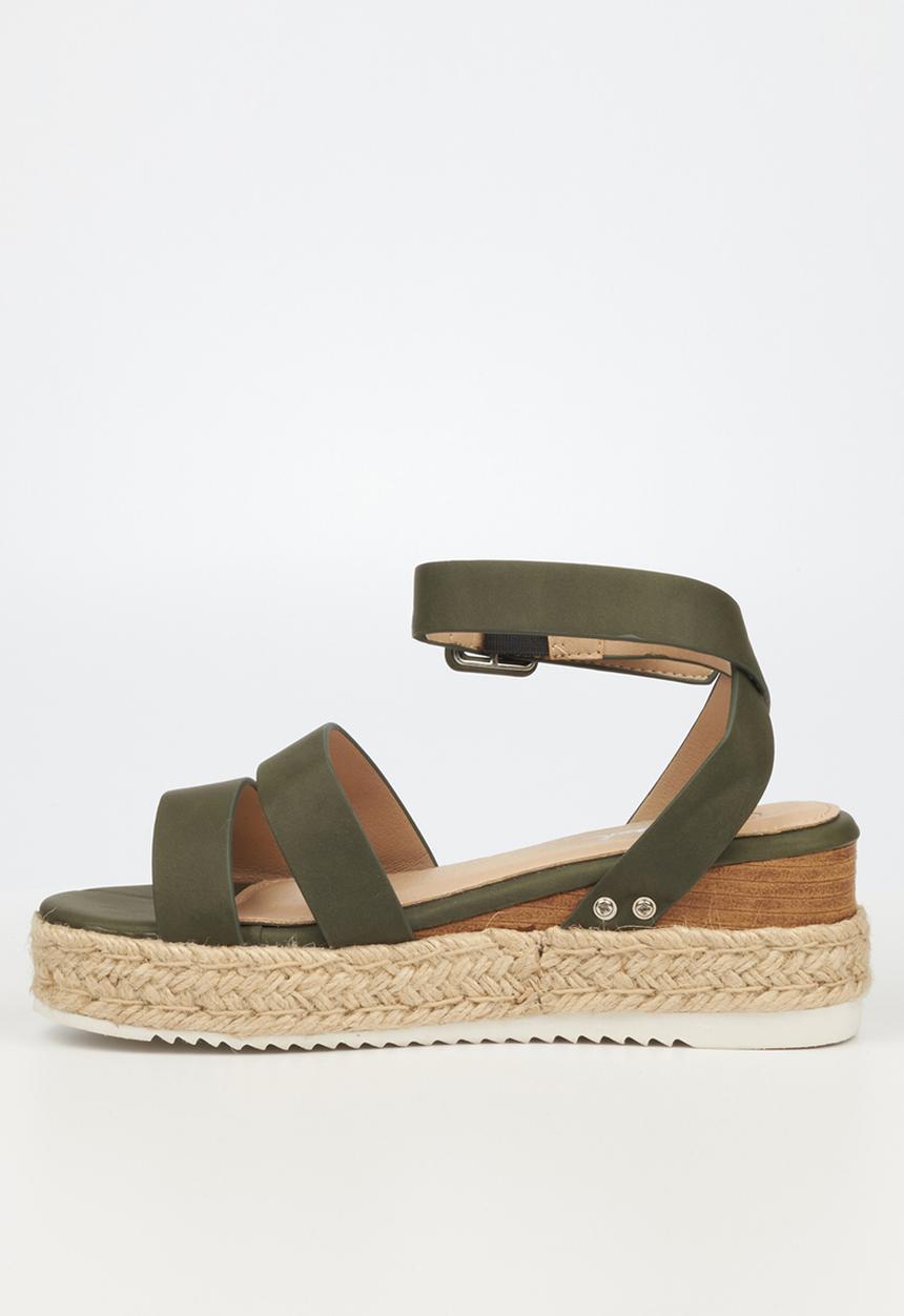 Miss Black - Steffi2 espadrille wedge heel - olive