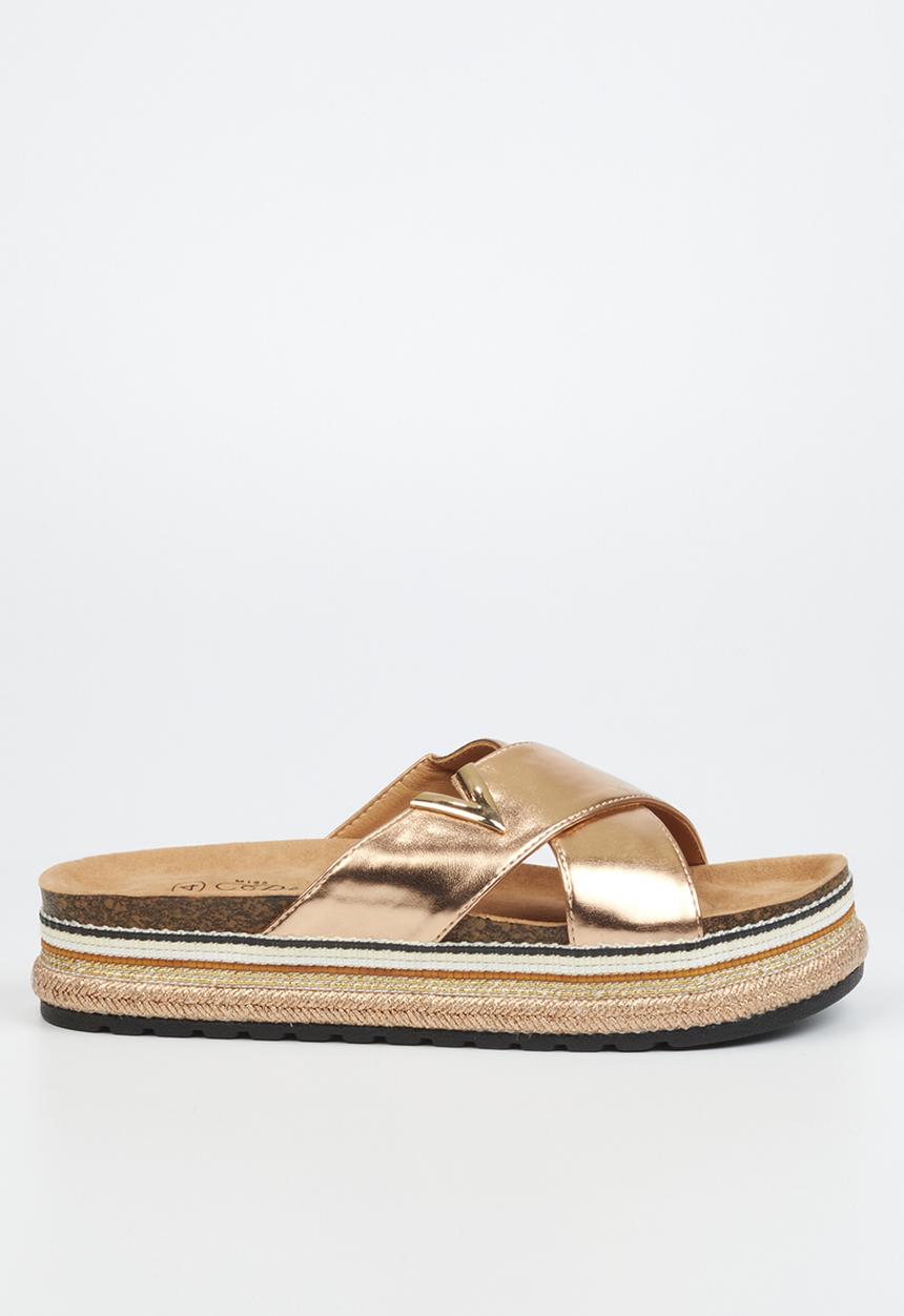 Miss Black - Prima3 flatform espadrille slide - rose gold