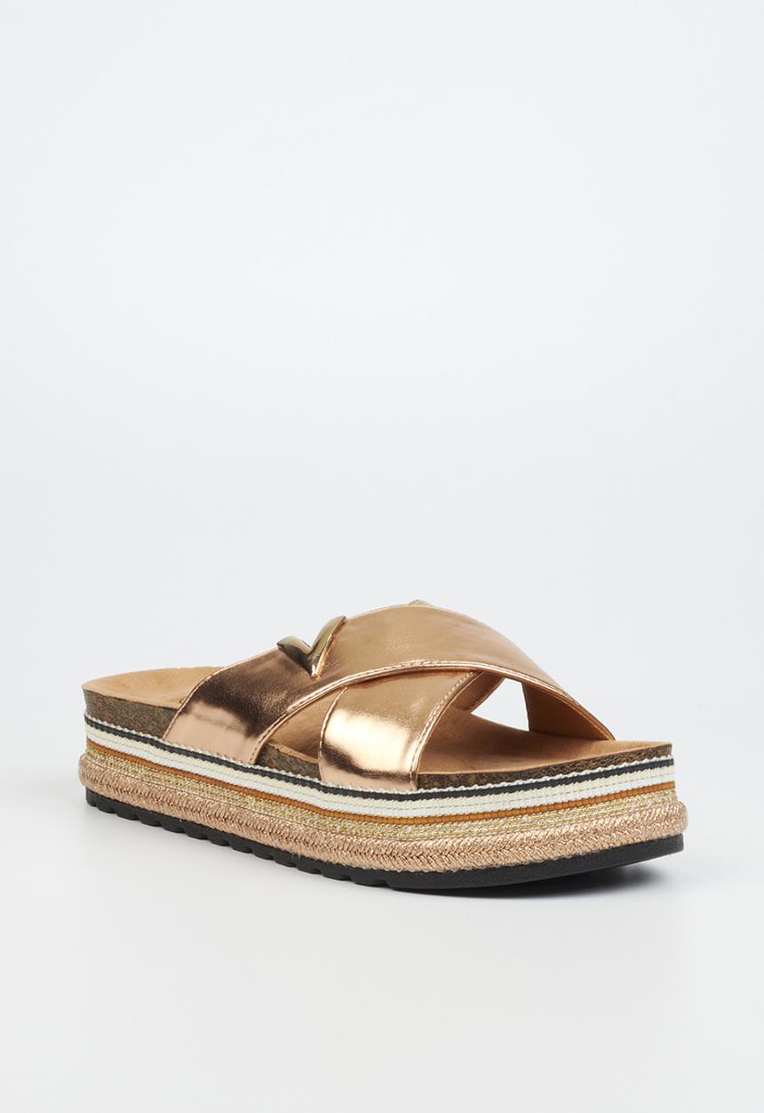 Miss Black - Prima3 flatform espadrille slide - rose gold