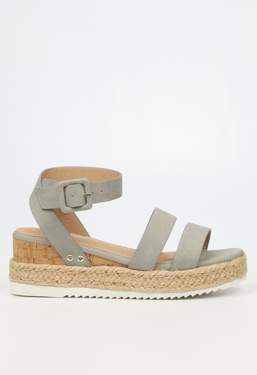 Miss Black - Steffi2 espadrille wedge heel - grey
