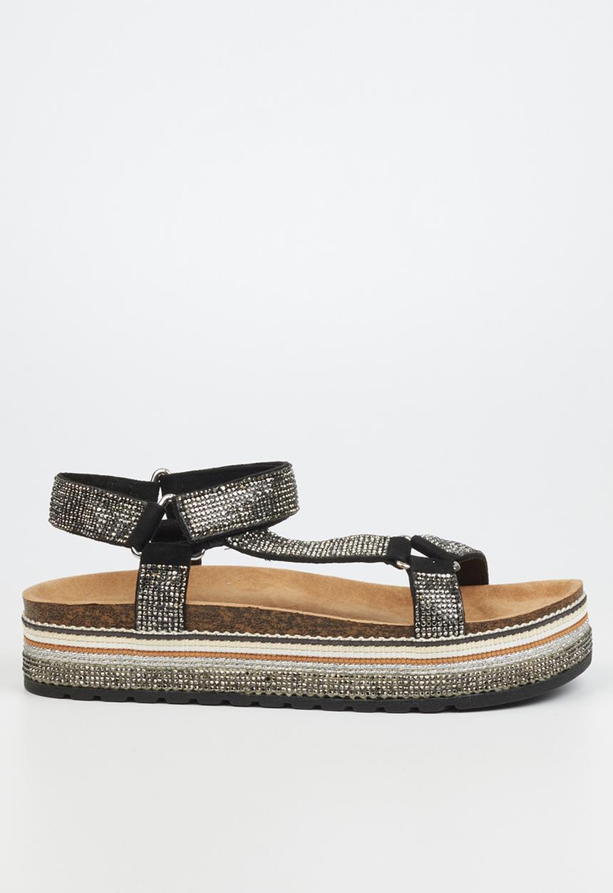 Miss Black - Prima5 flatform espadrille sandal - black