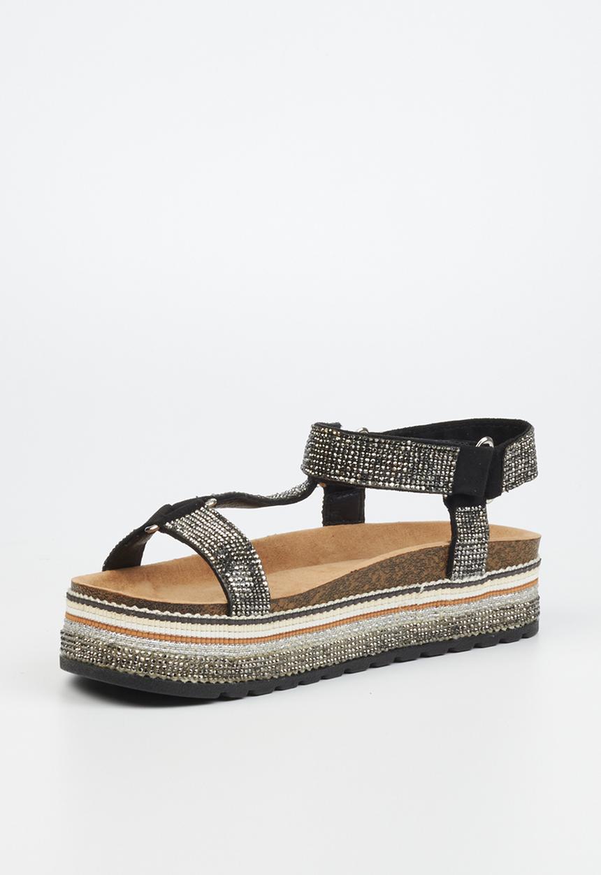 Miss Black - Prima5 flatform espadrille sandal - black