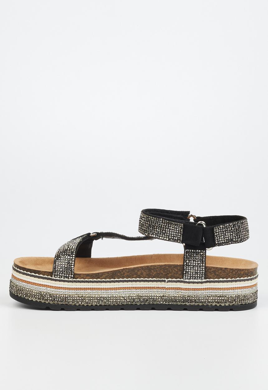 Miss Black - Prima5 flatform espadrille sandal - black
