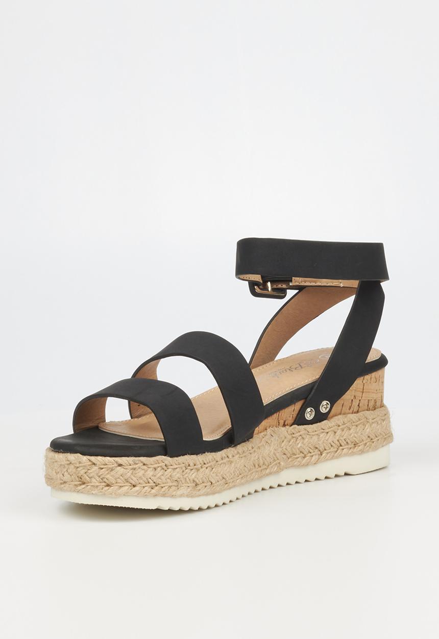 Miss Black - Steffi2 espadrille wedge heel - black