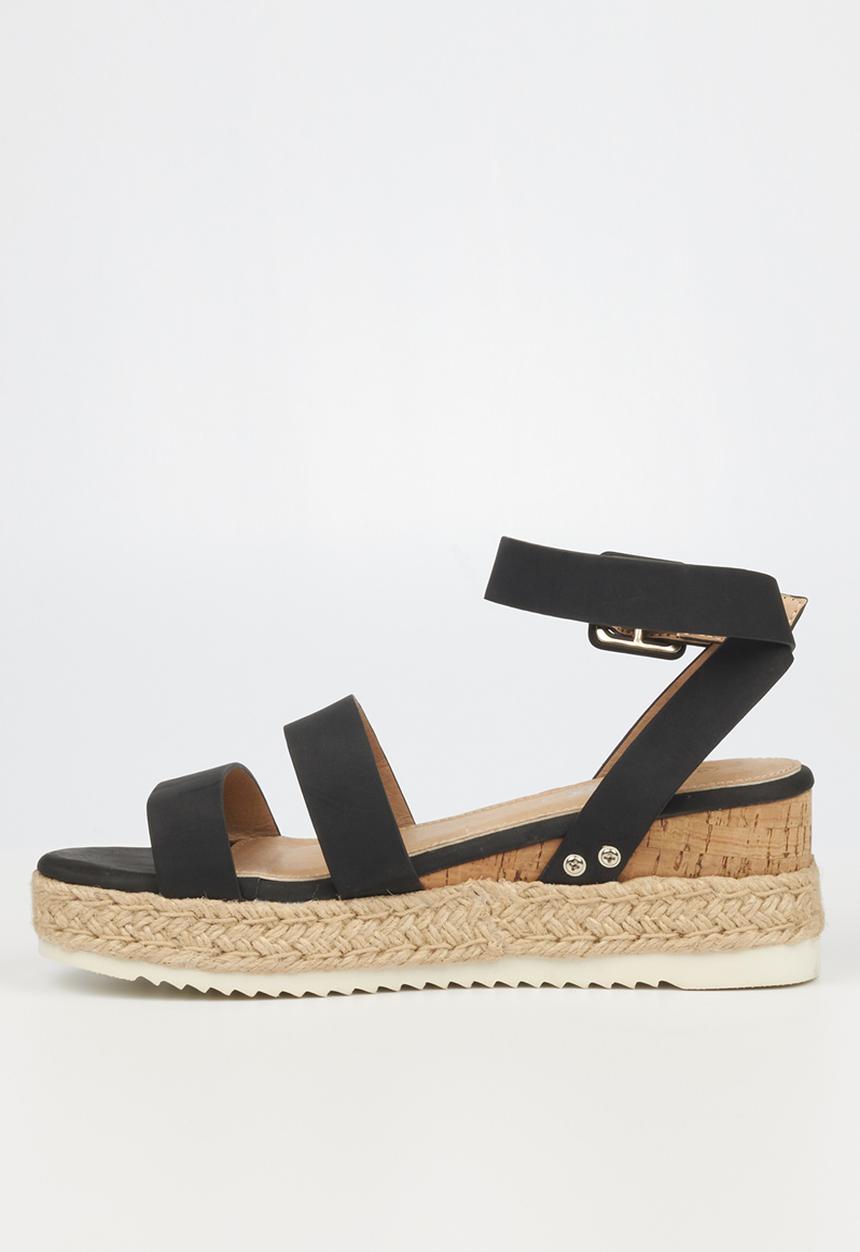 Miss Black - Steffi2 espadrille wedge heel - black