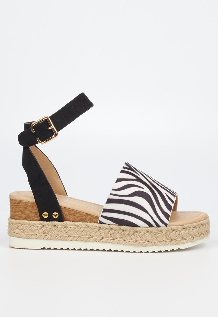 Miss Black - Steffi1 espadrille wedge heel - zebra