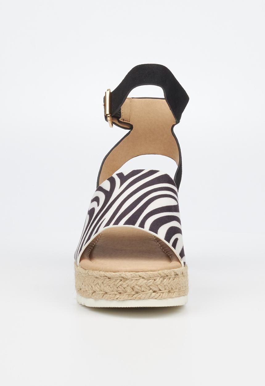 Miss Black - Steffi1 espadrille wedge heel - zebra