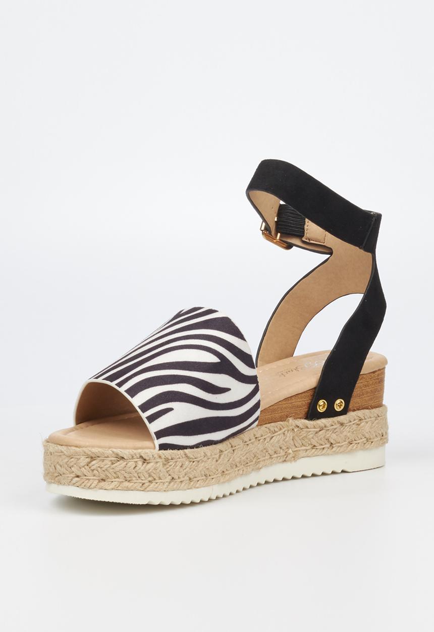 Miss Black - Steffi1 espadrille wedge heel - zebra
