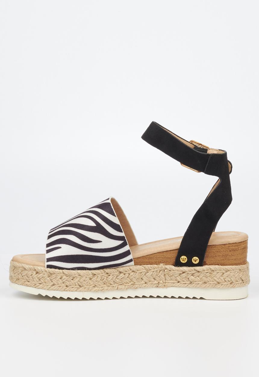 Miss Black - Steffi1 espadrille wedge heel - zebra