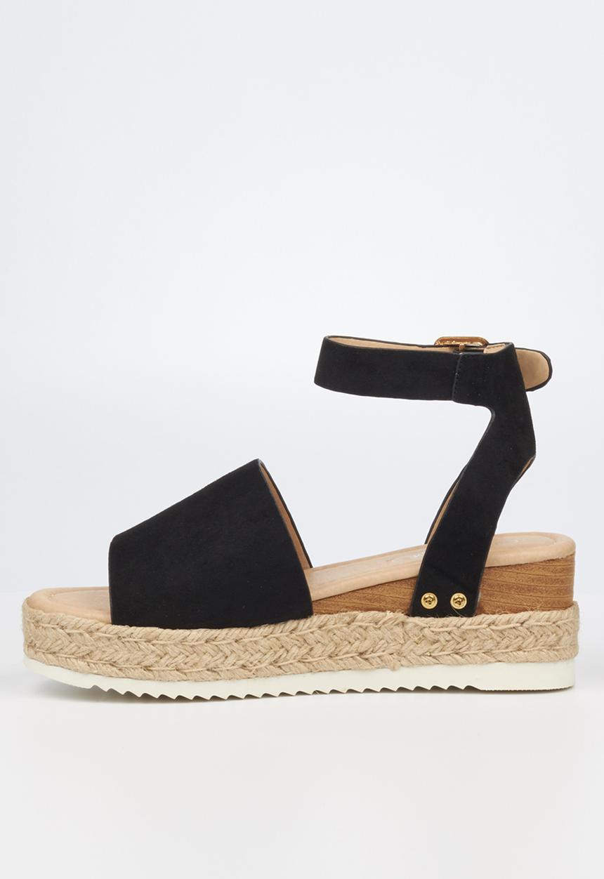 Miss Black - Steffi1 espadrille wedge heel - black