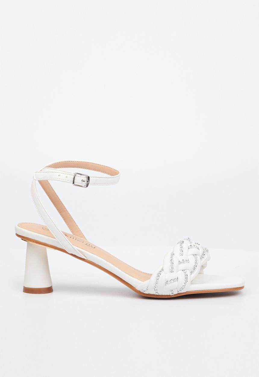 Butterfly Feet - Callie 1 ankle tie heel - white