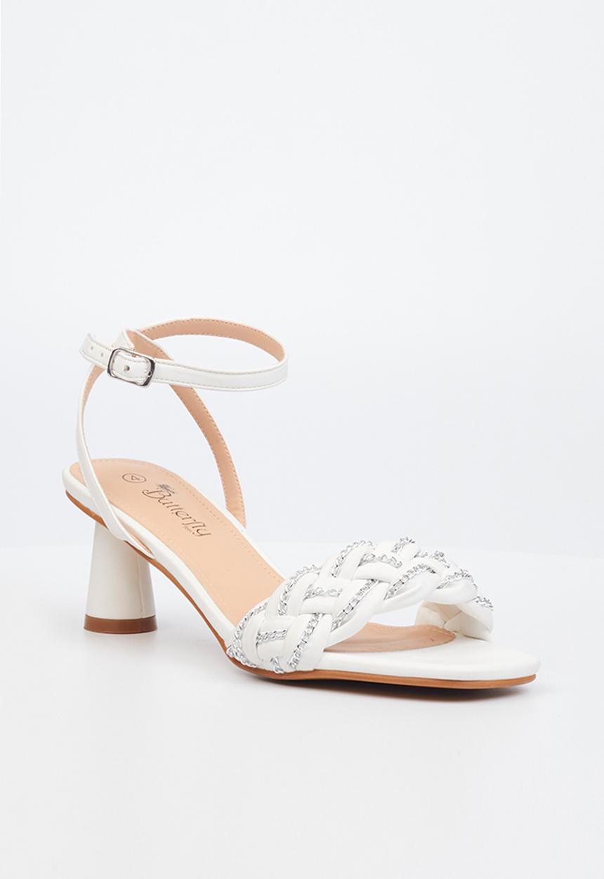 Butterfly Feet - Callie 1 ankle tie heel - white
