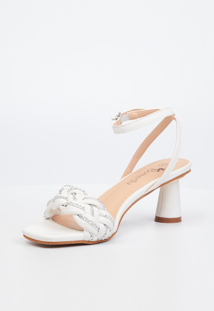 Butterfly Feet - Callie 1 ankle tie heel - white