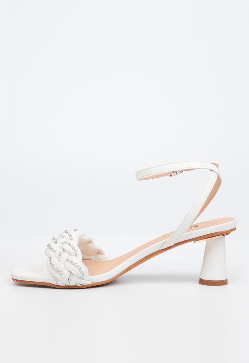Butterfly Feet - Callie 1 ankle tie heel - white