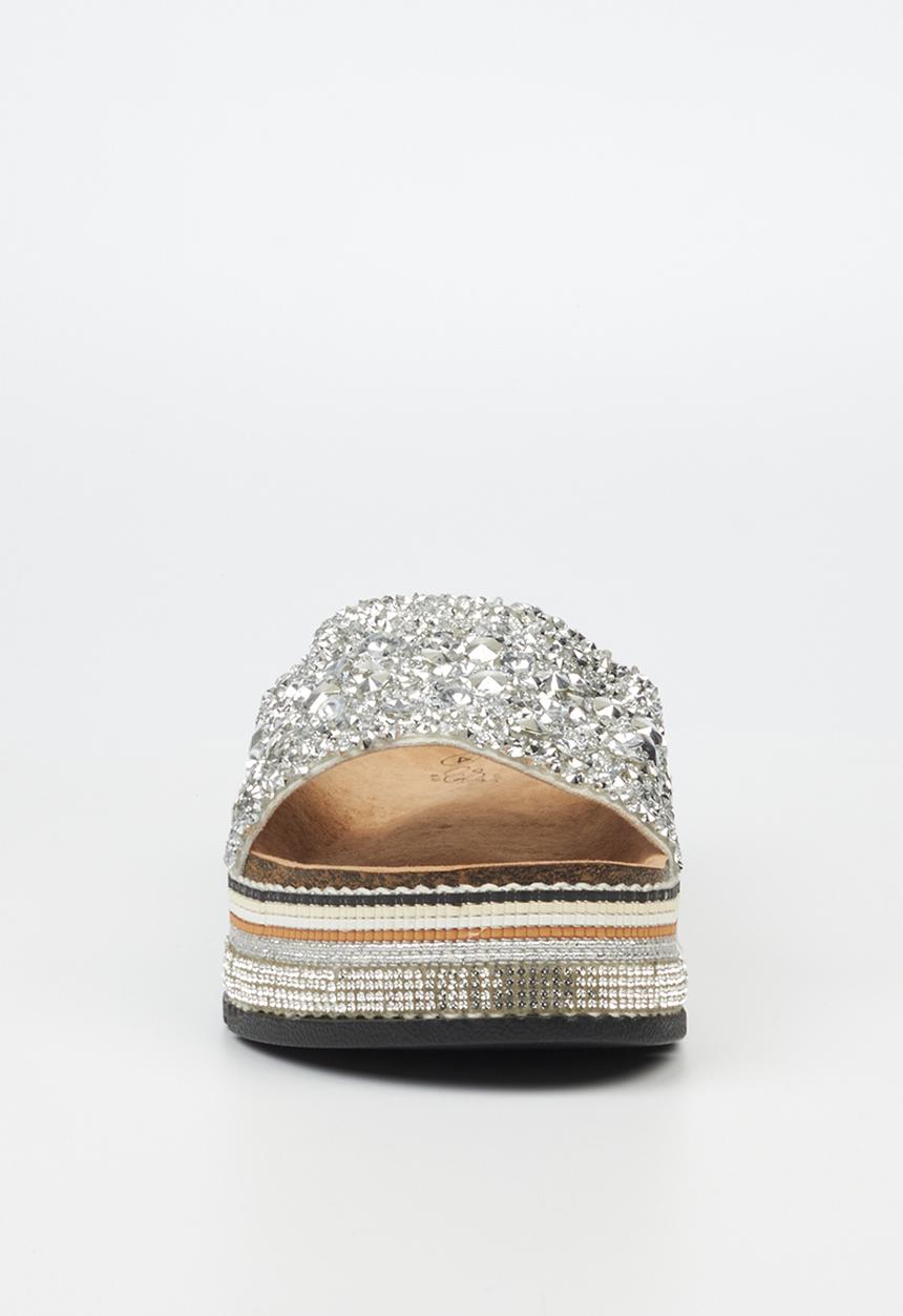 Miss Black - Prima7 flatform espadrille slide - silver