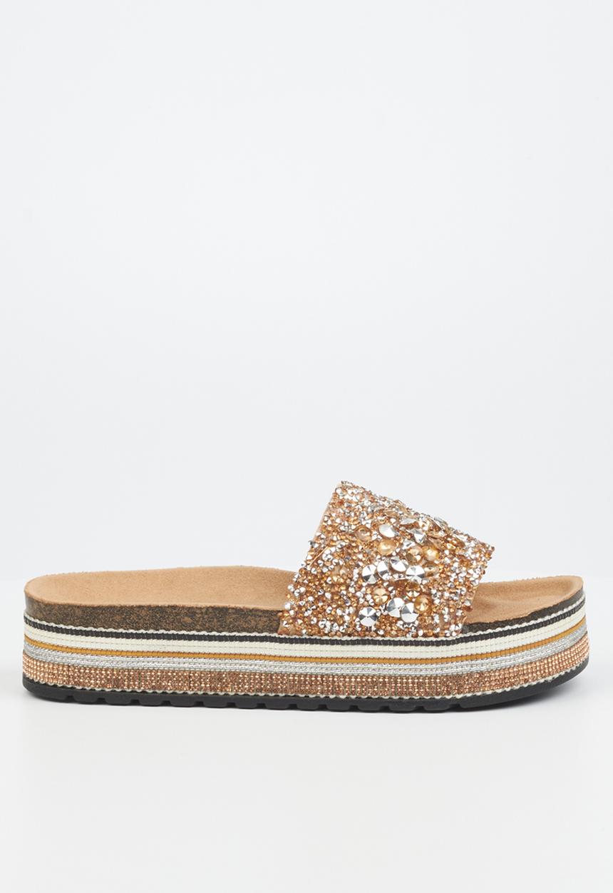 Miss Black - Prima7 flatform espadrille slide - rose gold