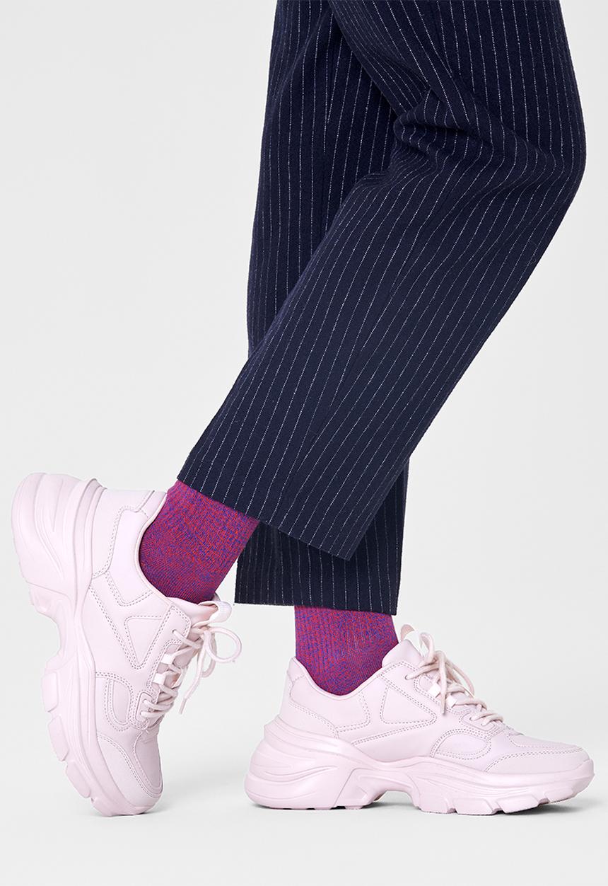 Happy Socks - Im solid thin crew socks - purple