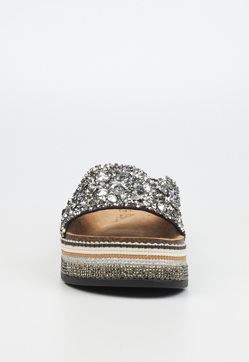 Miss Black - Prima7 flatform espadrille slide - black