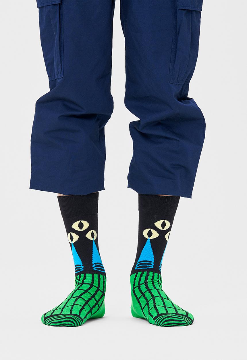 Happy Socks - Eye see you socks - black & green