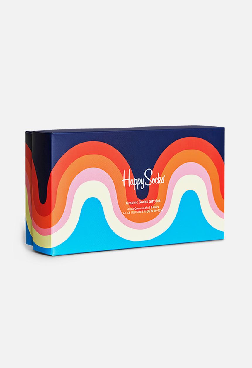 Happy Socks - 3-pack graphic socks gift set - multi