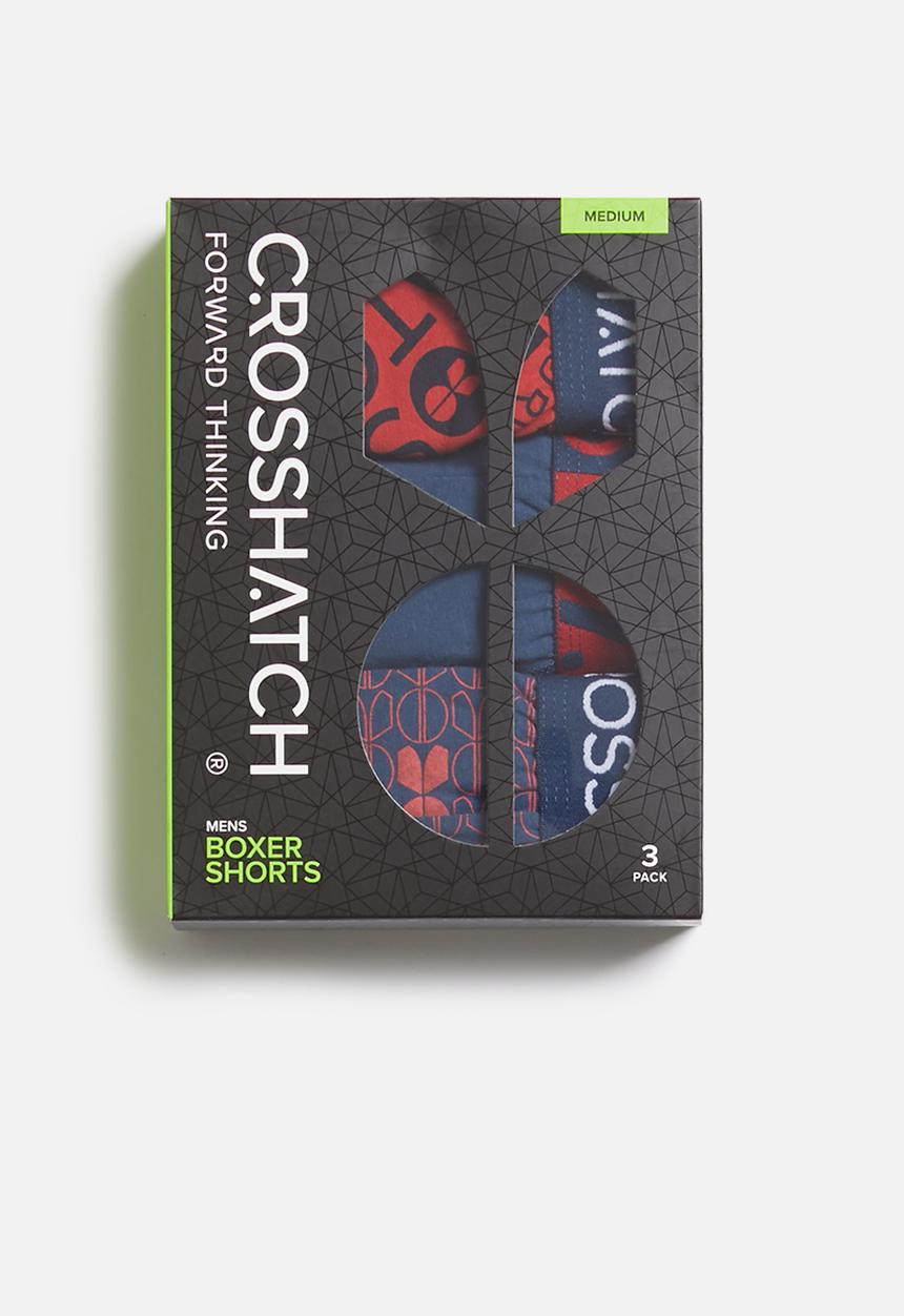 Crosshatch - Foran ch 3-pack boxer shorts - insignia blue & samba red 
