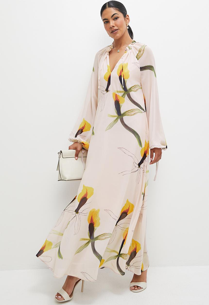 edit - Baby frill raglan tiered maxi dress - yellow iris