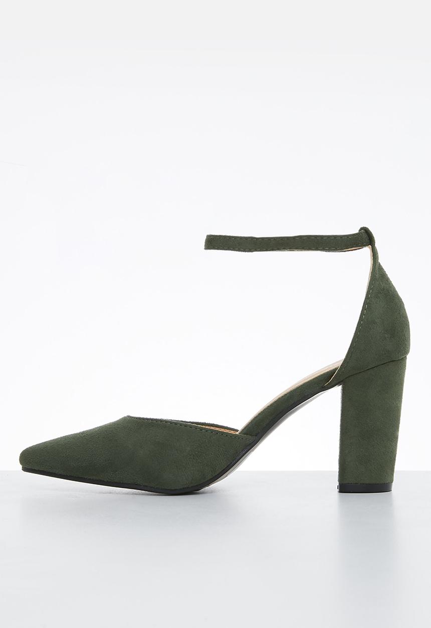 edit - Ankle strap block heel - khaki